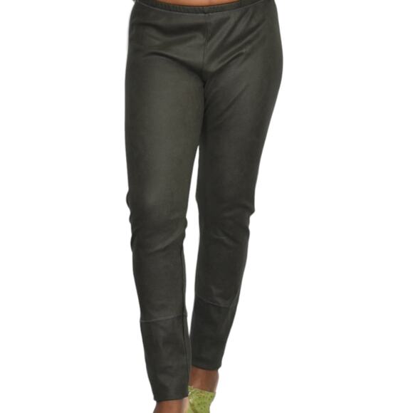 Pete Greta Myra Leggings Green Faux Suede Stretch Slouchy Johnny Was Size Small - Picture 15 of 15